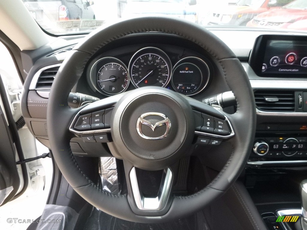 2017 Mazda Mazda6 Grand Touring Black/Espresso Steering Wheel Photo #115747030