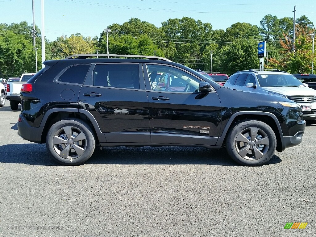 Diamond Black Crystal Pearl 2017 Jeep Cherokee 75th Anniversary Edition 4x4 Exterior Photo #115753405