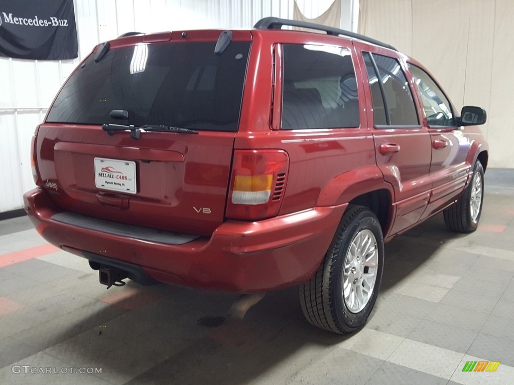 2002 Grand Cherokee Limited 4x4 - Dark Garnet Red Pearlcoat / Taupe photo #8