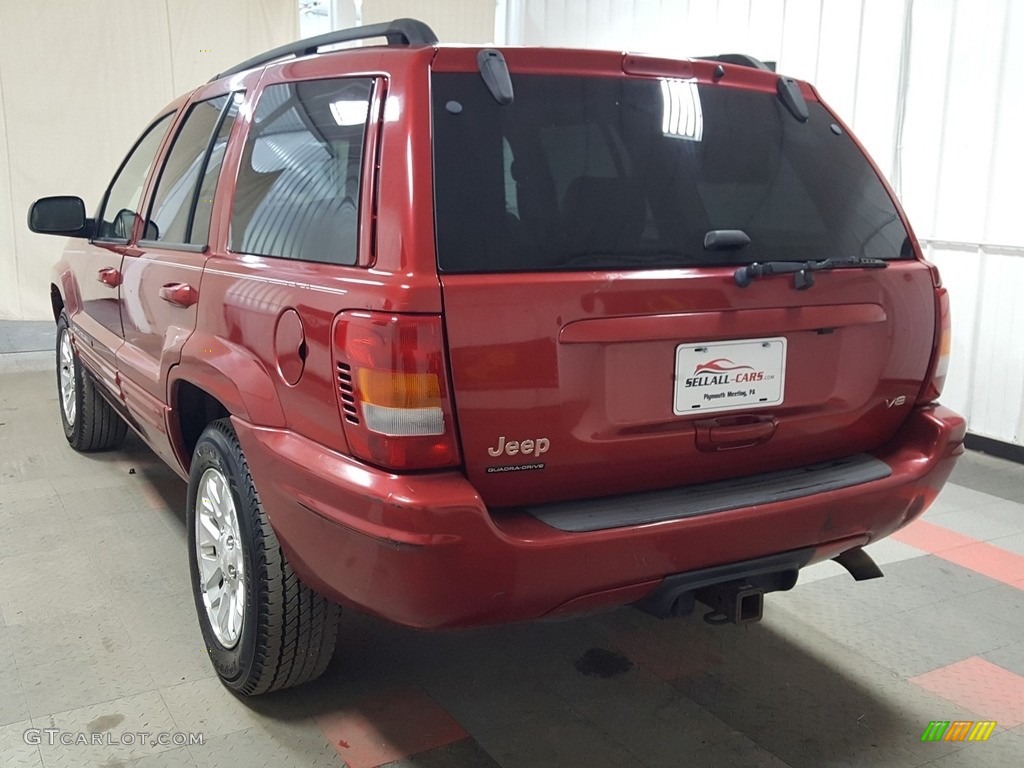 2002 Grand Cherokee Limited 4x4 - Dark Garnet Red Pearlcoat / Taupe photo #10