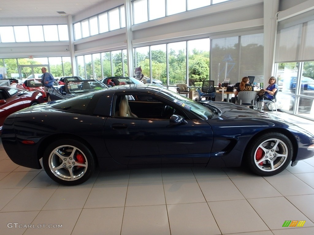 2001 Corvette Coupe - Navy Blue Metallic / Light Oak photo #5