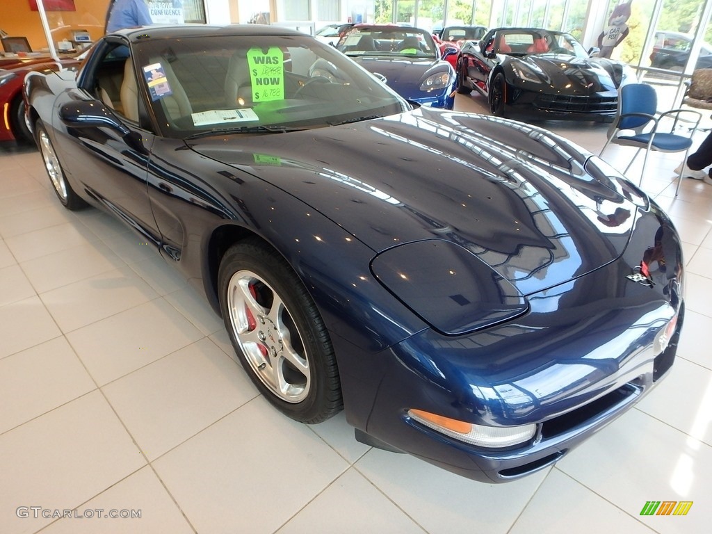 2001 Corvette Coupe - Navy Blue Metallic / Light Oak photo #6