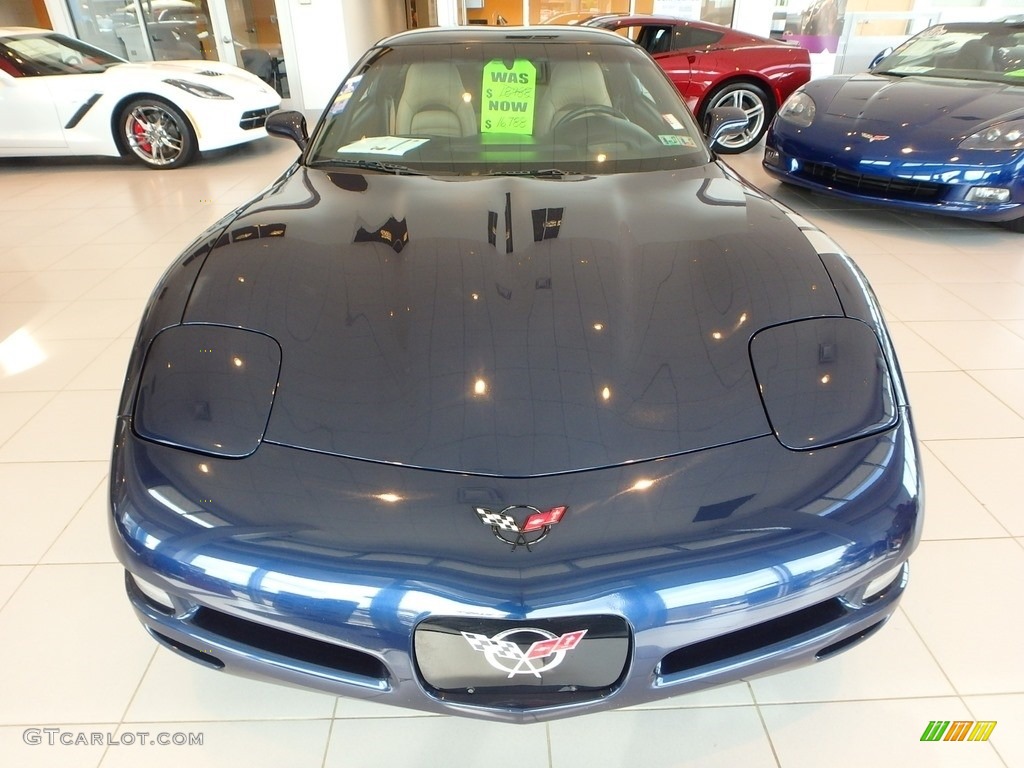 2001 Corvette Coupe - Navy Blue Metallic / Light Oak photo #7