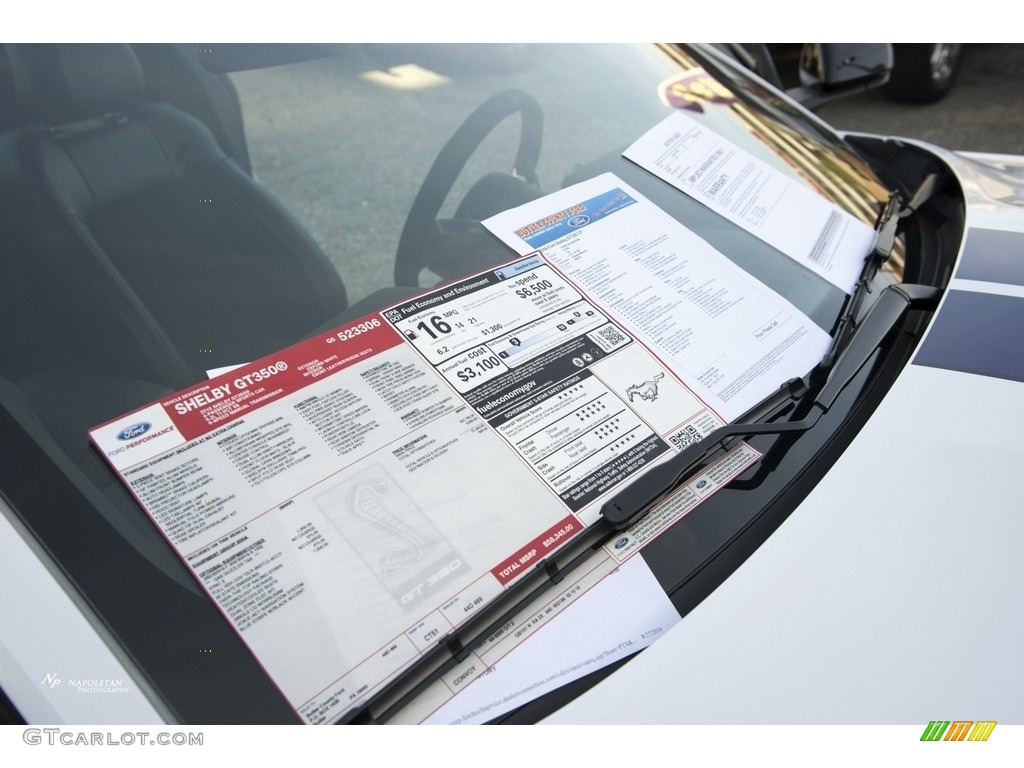 2016 Ford Mustang Shelby GT350 Window Sticker Photo #115756927