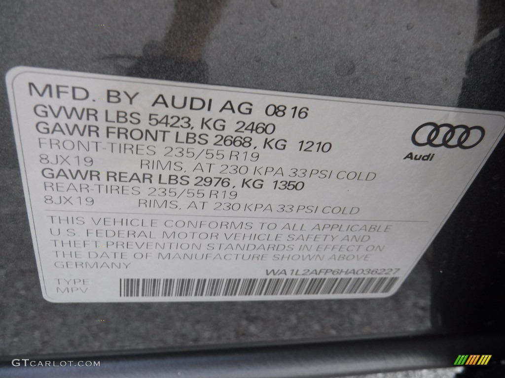 2017 Q5 2.0 TFSI Premium Plus quattro - Daytona Gray Pearl / Black photo #40
