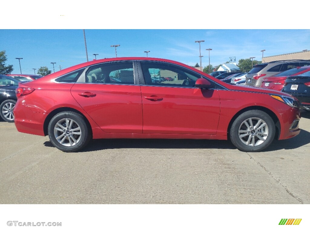 2017 Sonata SE - Scarlet Red / Gray photo #2