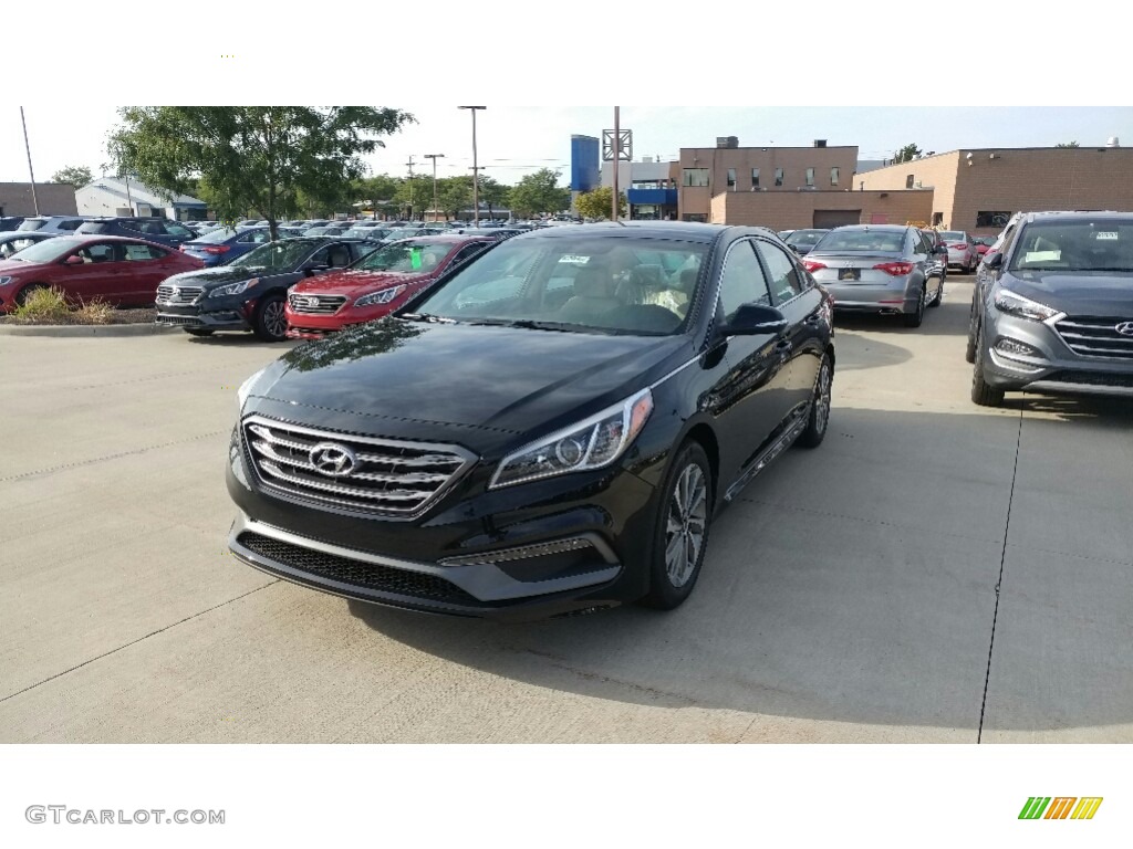 2017 Sonata Sport - Phantom Black / Beige photo #1