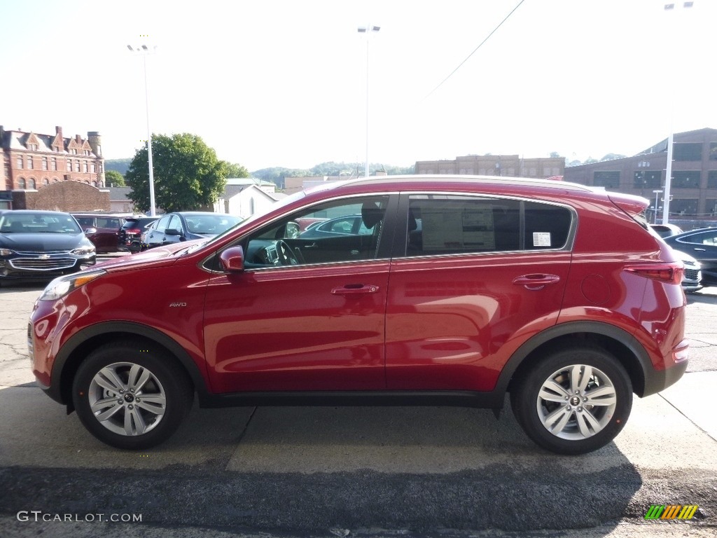 2017 Sportage LX AWD - Hyper Red / Black photo #6