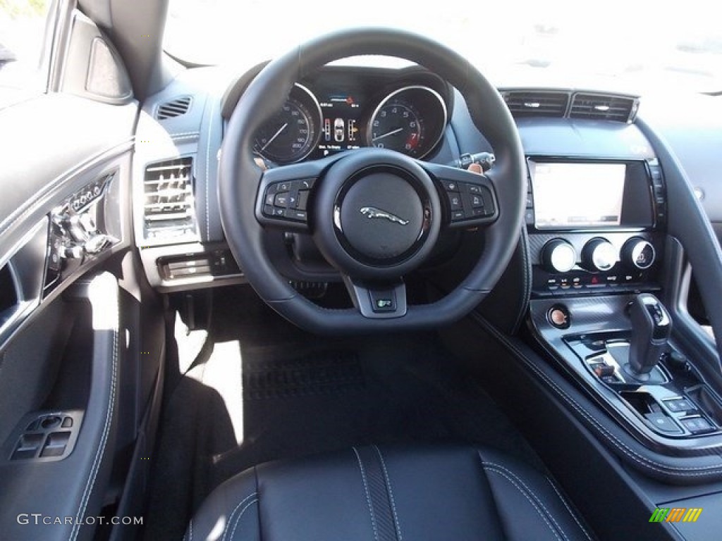 2015 Jaguar F-TYPE R Coupe Jet Steering Wheel Photo #115775891