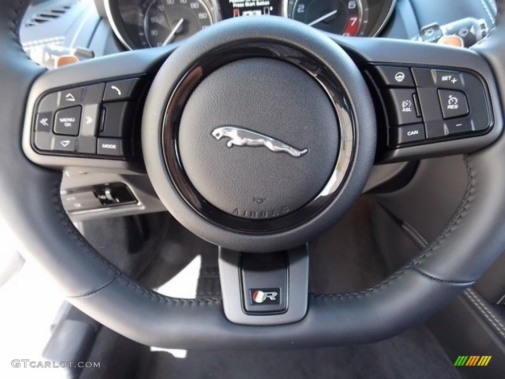 2015 Jaguar F-TYPE R Coupe Jet Steering Wheel Photo #115775963