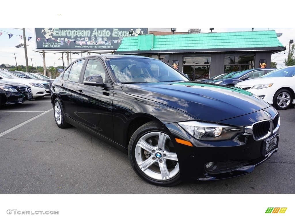2014 3 Series 320i xDrive Sedan - Black Sapphire Metallic / Venetian Beige photo #2
