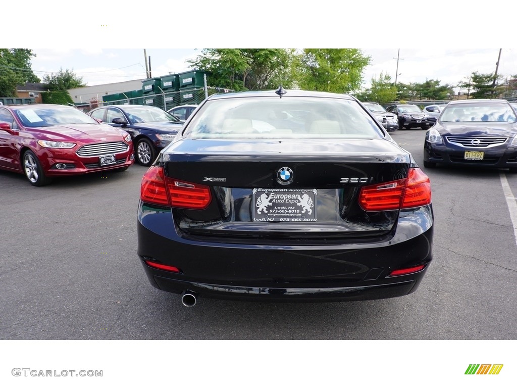2014 3 Series 320i xDrive Sedan - Black Sapphire Metallic / Venetian Beige photo #7
