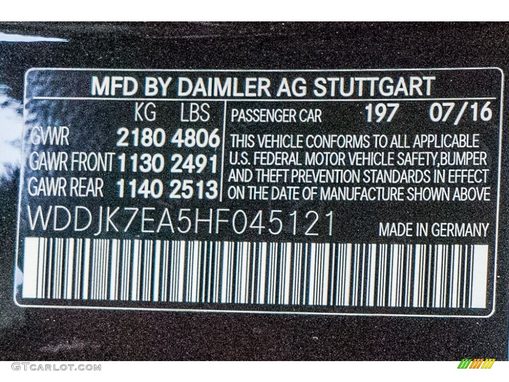 2017 SL Color Code 197 for Obsidian Black Metallic Photo #115795578