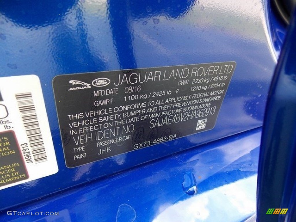 2017 XE Color Code JHK for Caesium Blue Photo #115795623