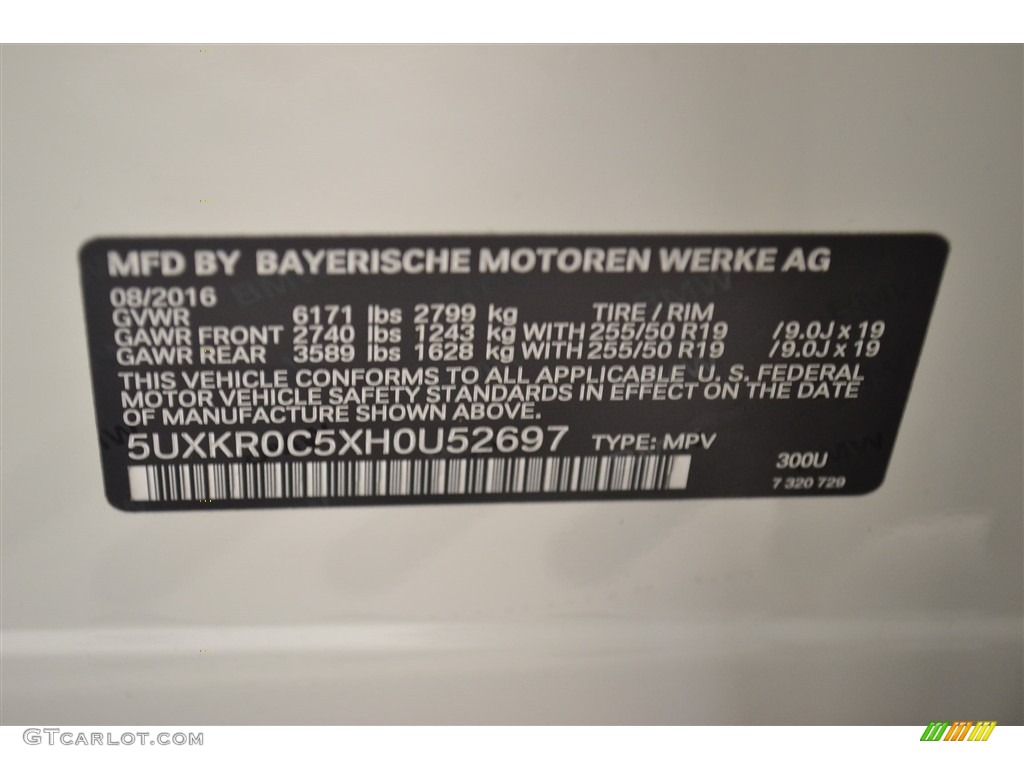 2017 X5 Color Code 300 for Alpine White Photo #115796064