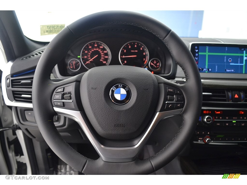 2017 BMW X5 xDrive35i Black Steering Wheel Photo #115796301