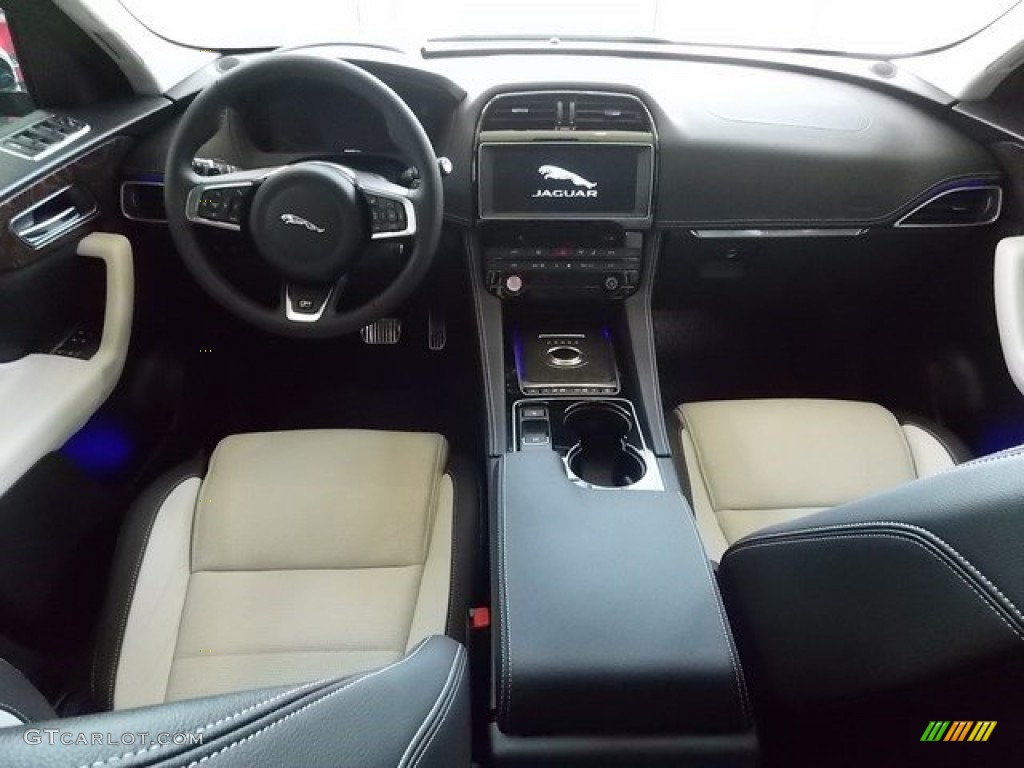 2017 Jaguar F-PACE 35t AWD R-Sport Jet w/Light Oyster Dashboard Photo #115796370