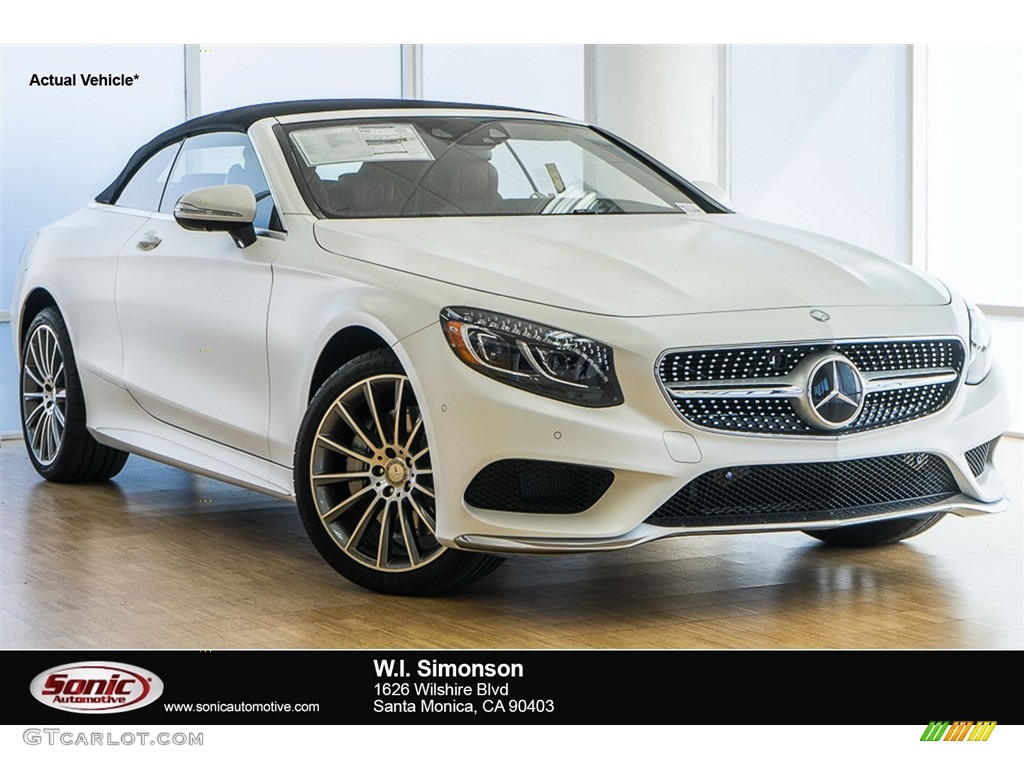 2017 S 550 Cabriolet - designo Cashmere White (Matte) / designo Bengal Red/Black photo #1