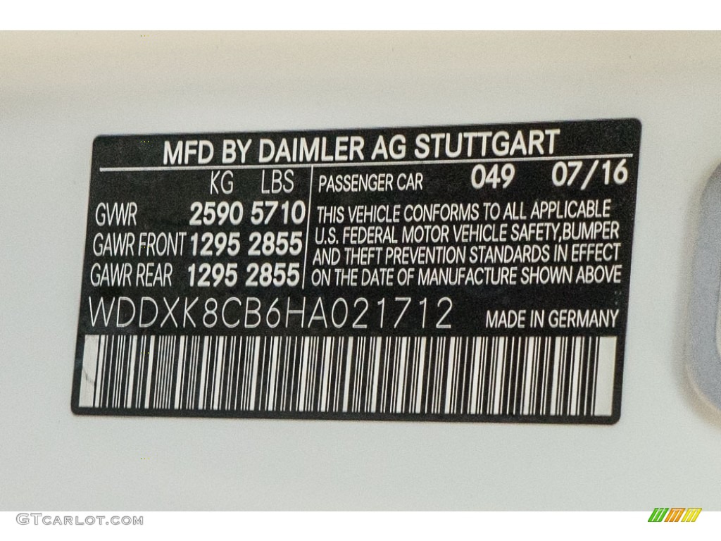 2017 S Color Code 049 for designo Cashmere White (Matte) Photo #115796643