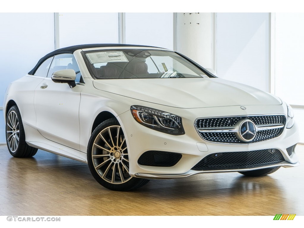 designo Cashmere White (Matte) 2017 Mercedes-Benz S 550 Cabriolet Exterior Photo #115796811