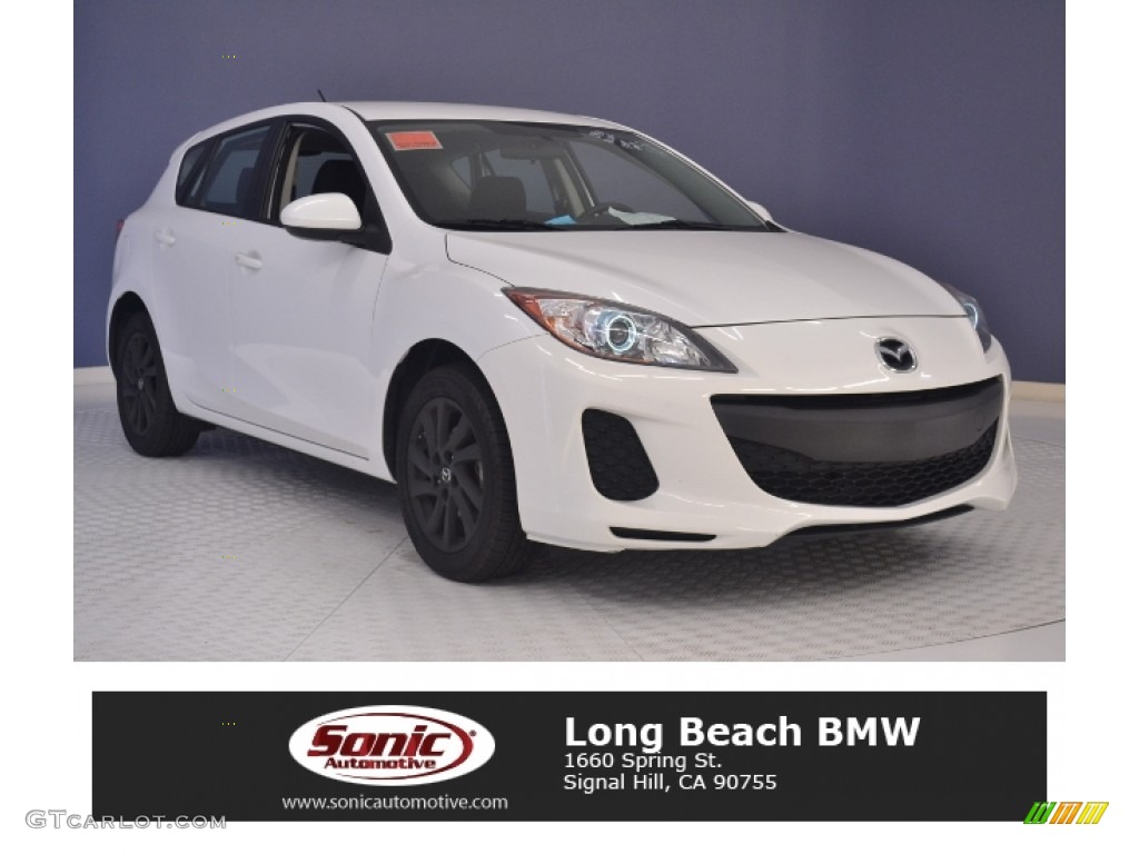 2013 MAZDA3 i Touring 5 Door - Crystal White Pearl Mica / Black photo #1