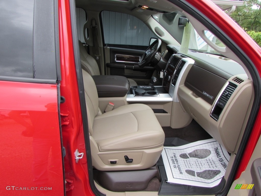 2011 Ram 1500 Laramie Crew Cab 4x4 - Flame Red / Light Pebble Beige/Bark Brown photo #29