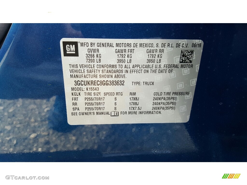 2016 Silverado 1500 LT Crew Cab 4x4 - Deep Ocean Blue Metallic / Jet Black photo #7