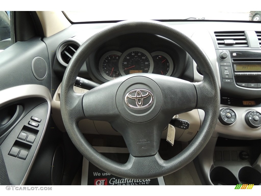 2007 Toyota RAV4 I4 Taupe Steering Wheel Photo #115806598