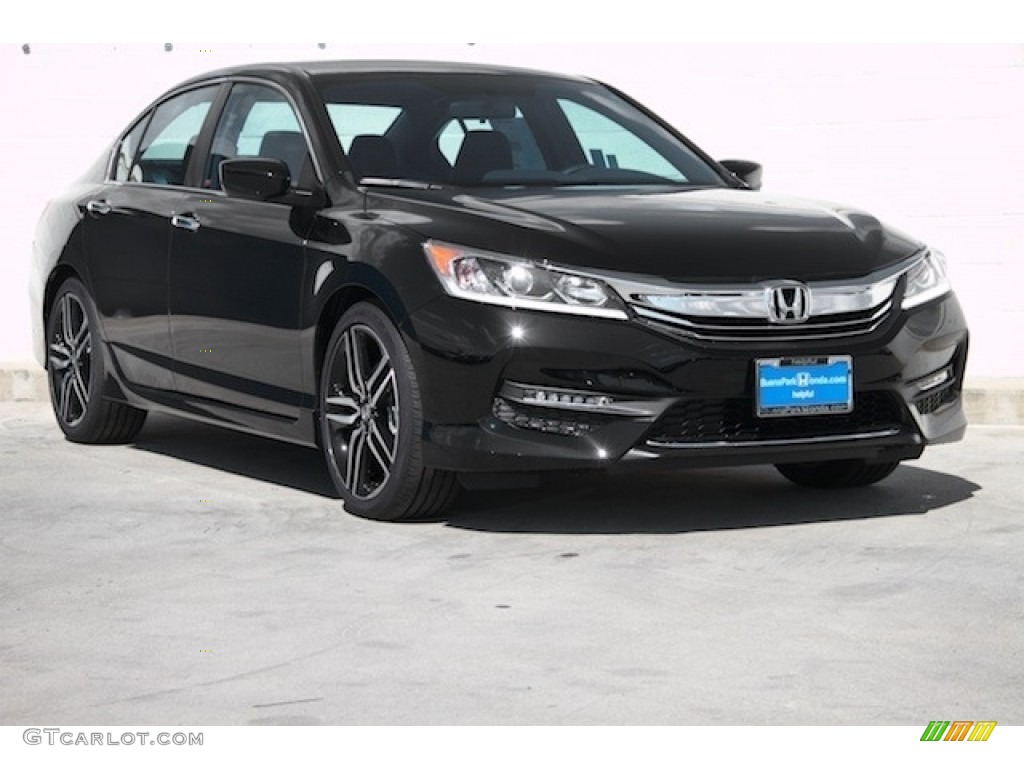 2017 Accord Sport Sedan - Crystal Black Pearl / Black photo #1