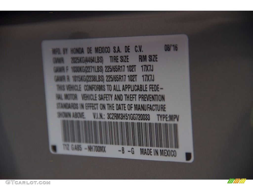 2016 CR-V EX - Alabaster Silver Metallic / Gray photo #20