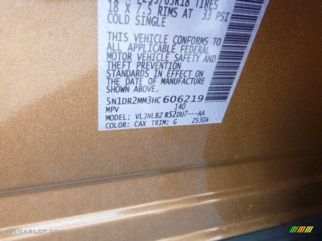 2017 Pathfinder Color Code CAX for Sandstone Photo #115811308