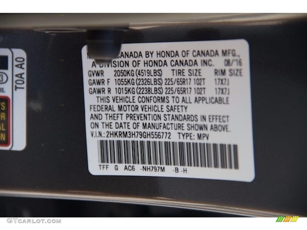 2016 CR-V EX-L - Modern Steel Metallic / Gray photo #20