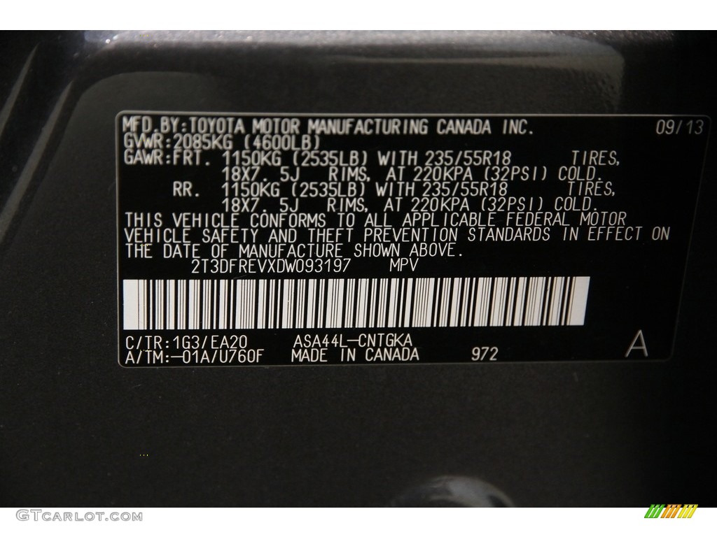 2013 RAV4 Limited AWD - Magnetic Gray Metallic / Black photo #17