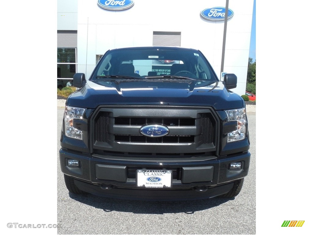 2016 F150 XL SuperCab 4x4 - Shadow Black / Medium Earth Gray photo #2