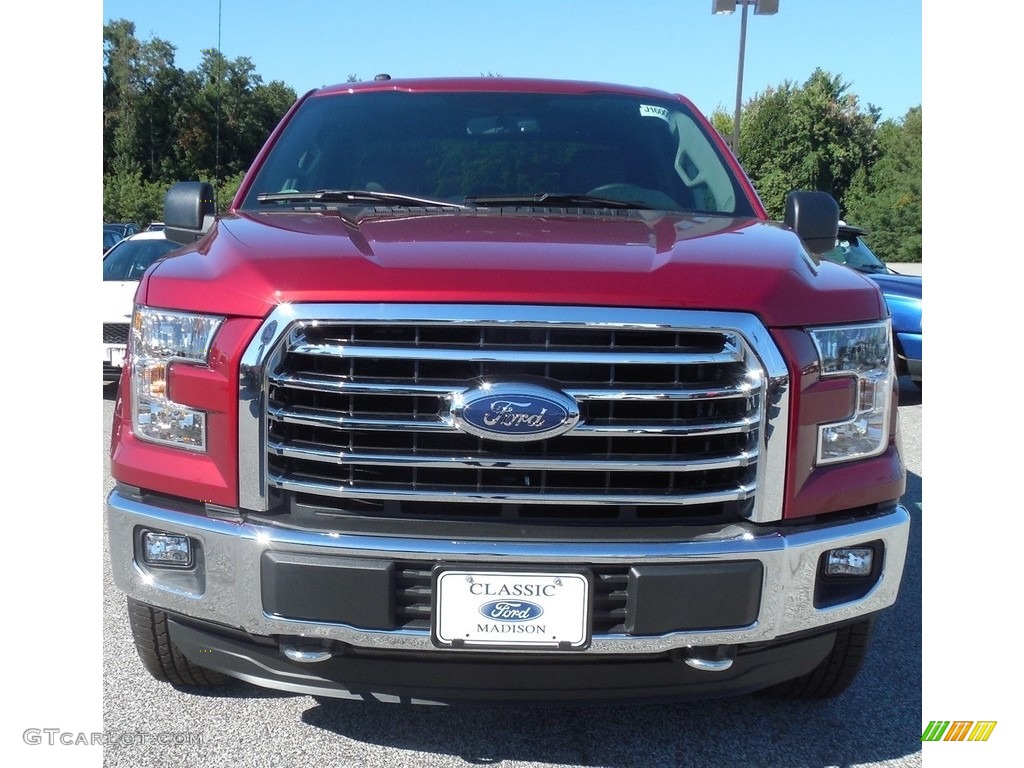2016 F150 XLT SuperCab 4x4 - Ruby Red / Medium Earth Gray photo #2