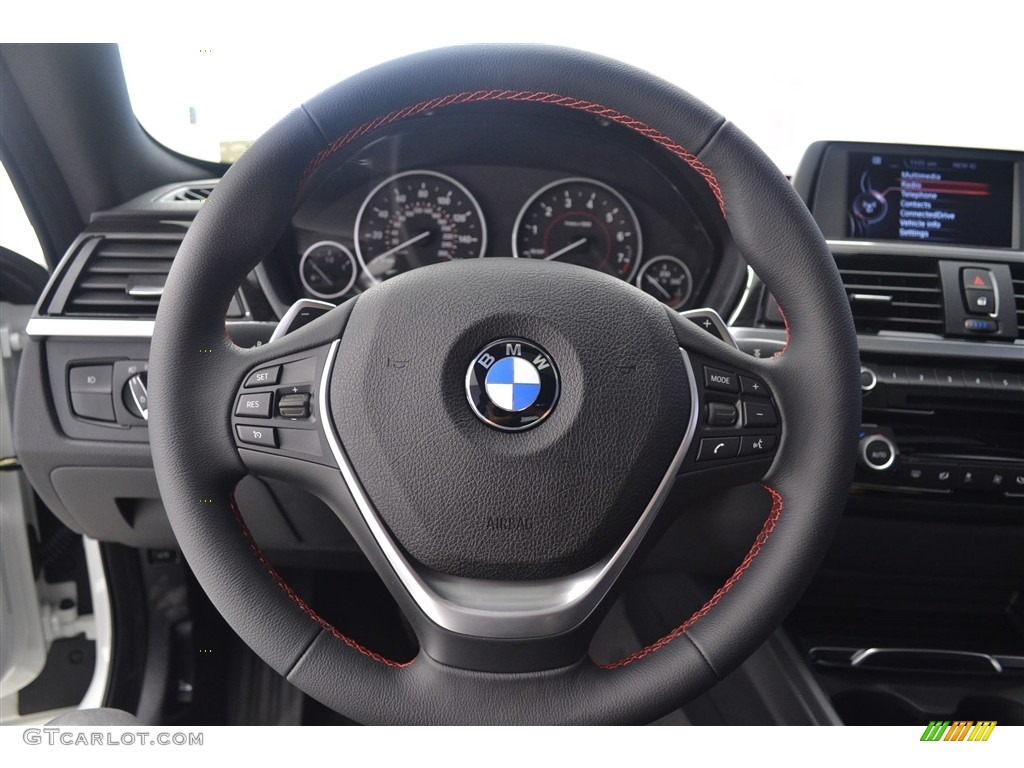 2017 BMW 4 Series 430i Coupe Black Steering Wheel Photo #115823634