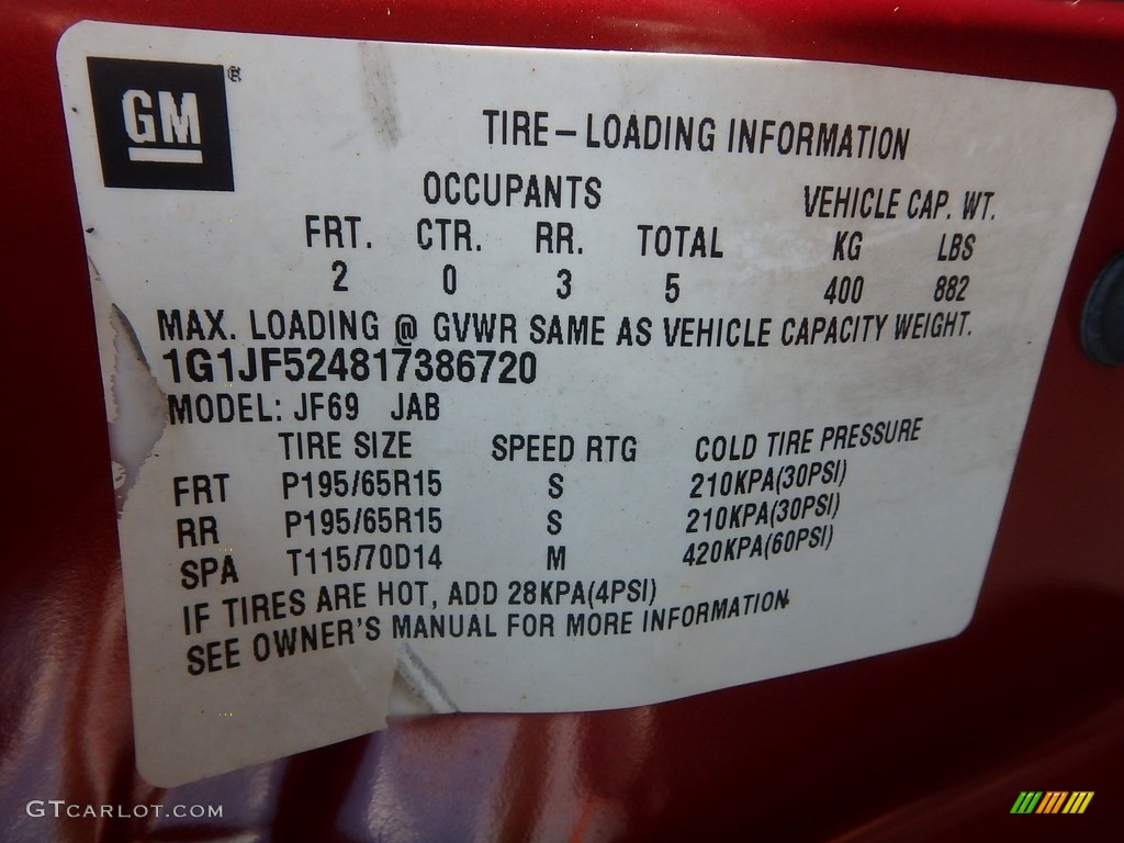 2001 Cavalier LS Sedan - Cayenne Red Metallic / Graphite photo #14