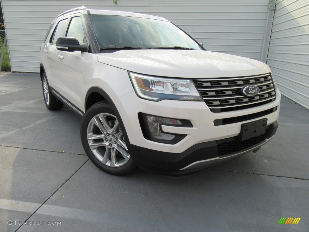 2017 Explorer XLT - White Platinum / Ebony Black photo #2