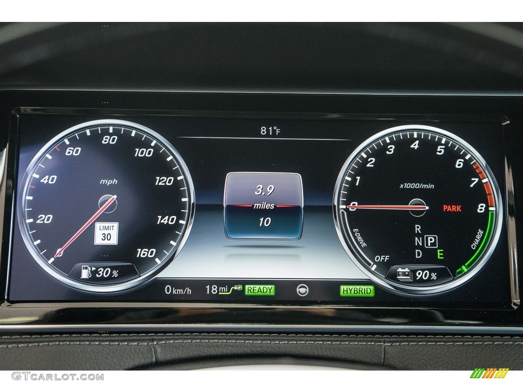 2016 Mercedes-Benz S 550e Plug-In Hybrid Sedan Gauges Photo #115858069