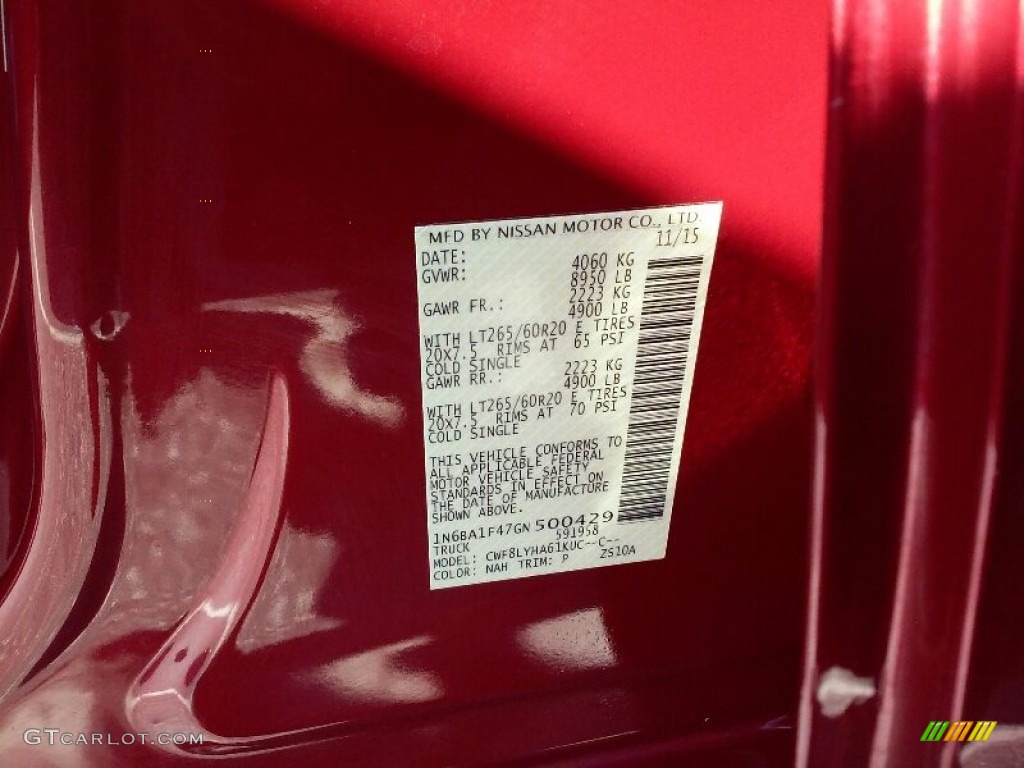 2016 TITAN XD Platinum Reserve Crew Cab 4x4 - Cayenne Red / Platinum Reserve Black/Brown Leather photo #32