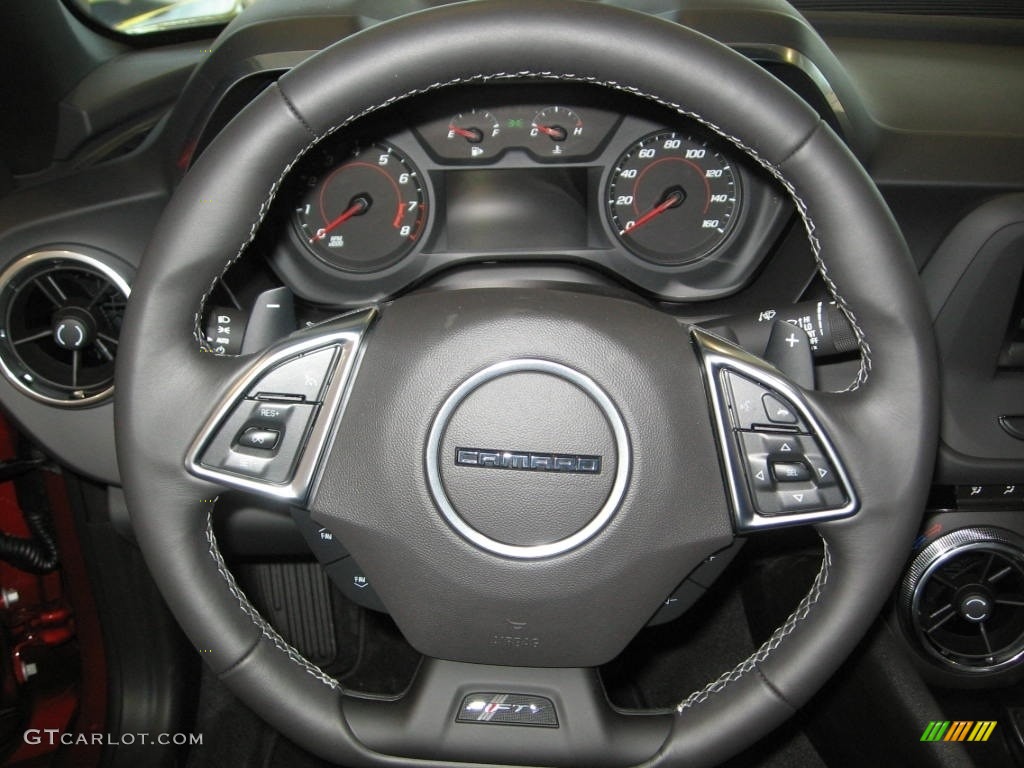 2017 Chevrolet Camaro LT Coupe Jet Black Steering Wheel Photo #115876656