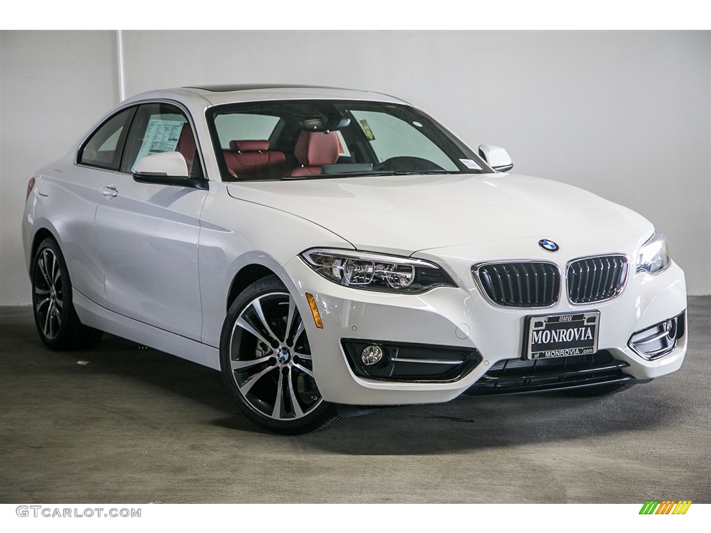 2017 2 Series 230i Coupe - Alpine White / Coral Red photo #12