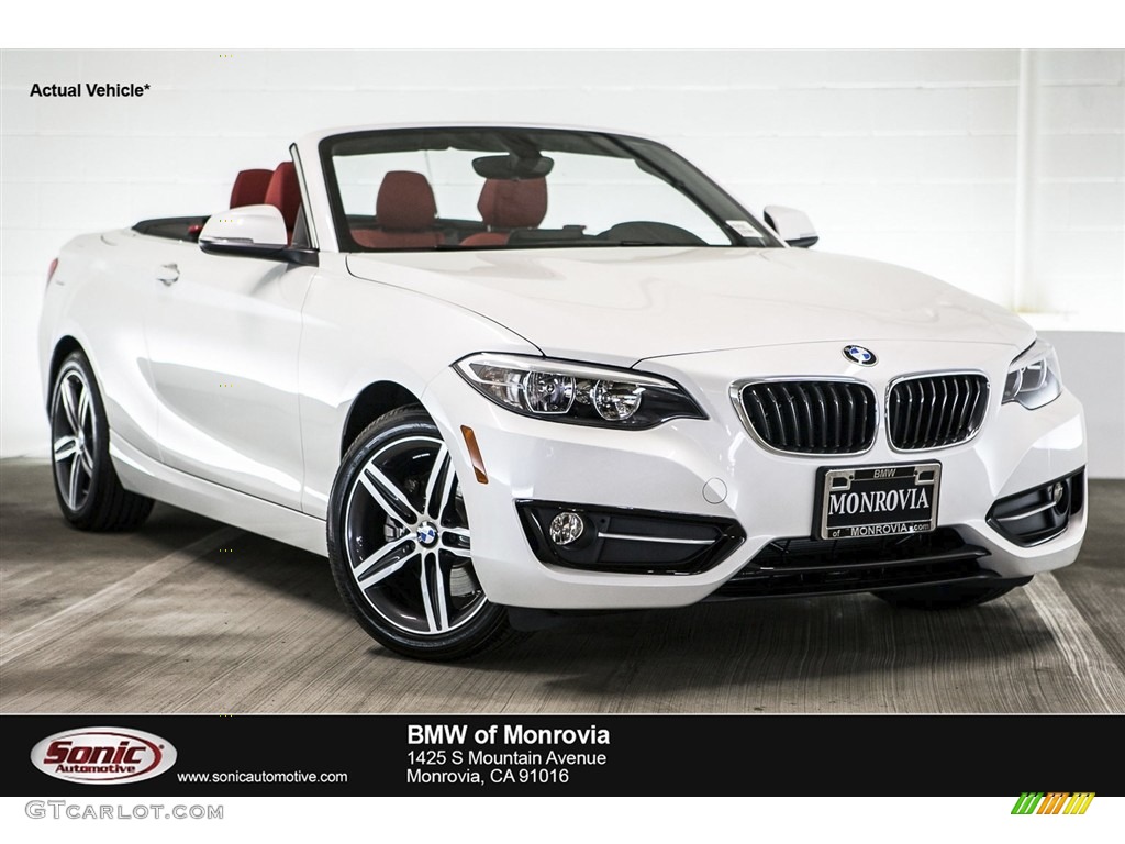 2017 2 Series 230i Convertible - Mineral White Metallic / Coral Red photo #1