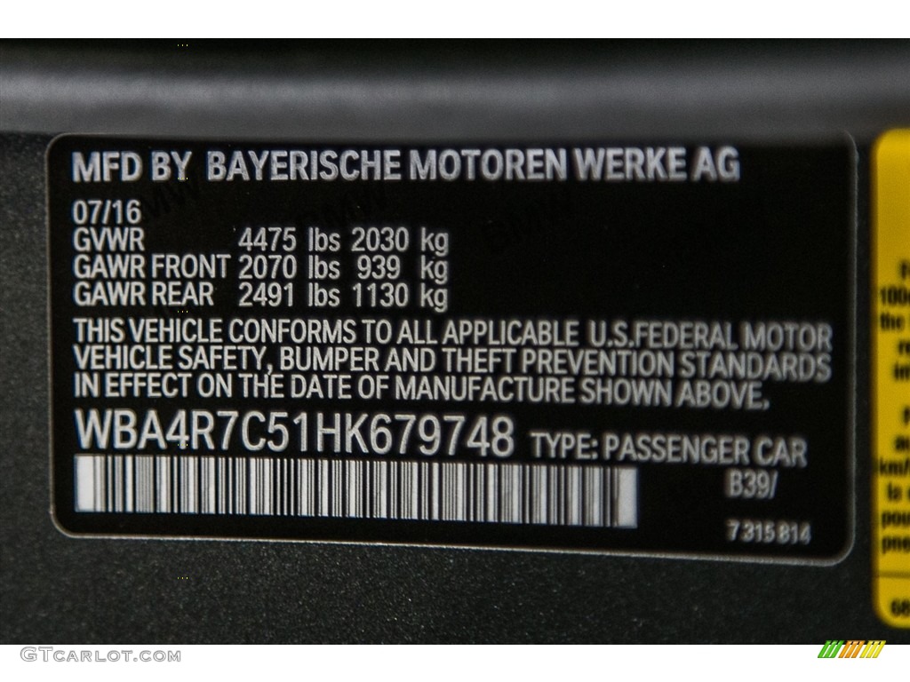 2017 4 Series Color Code B39 for Mineral Grey Metallic Photo #115877934