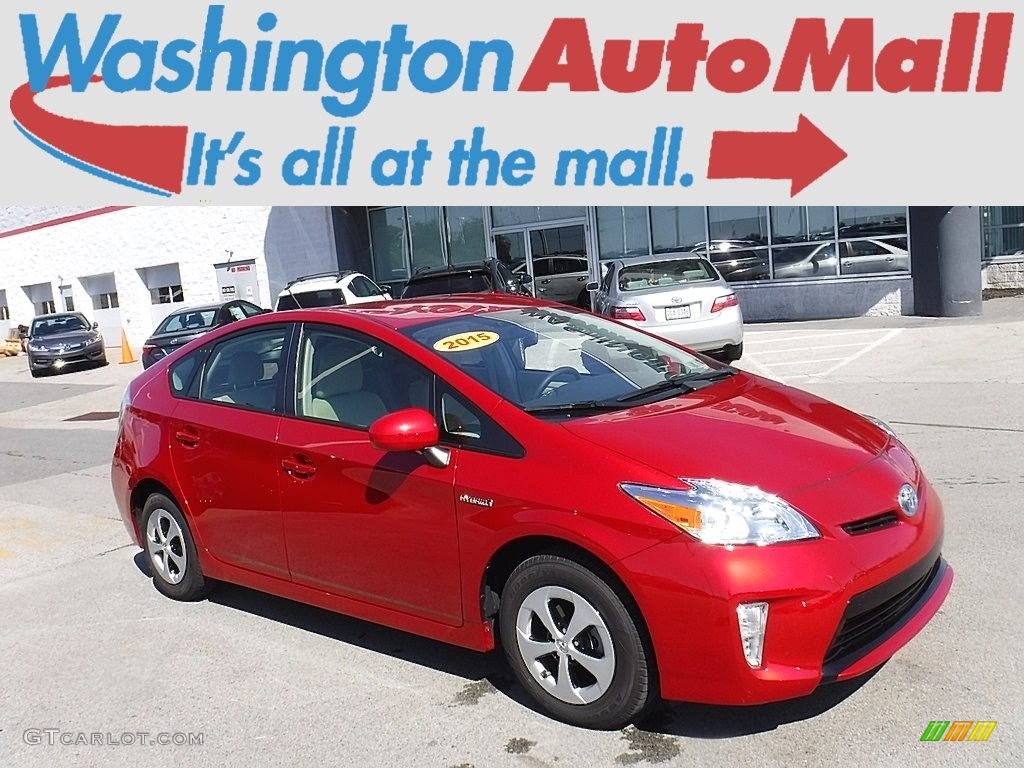 2015 Prius Two Hybrid - Barcelona Red Metallic / Bisque photo #1