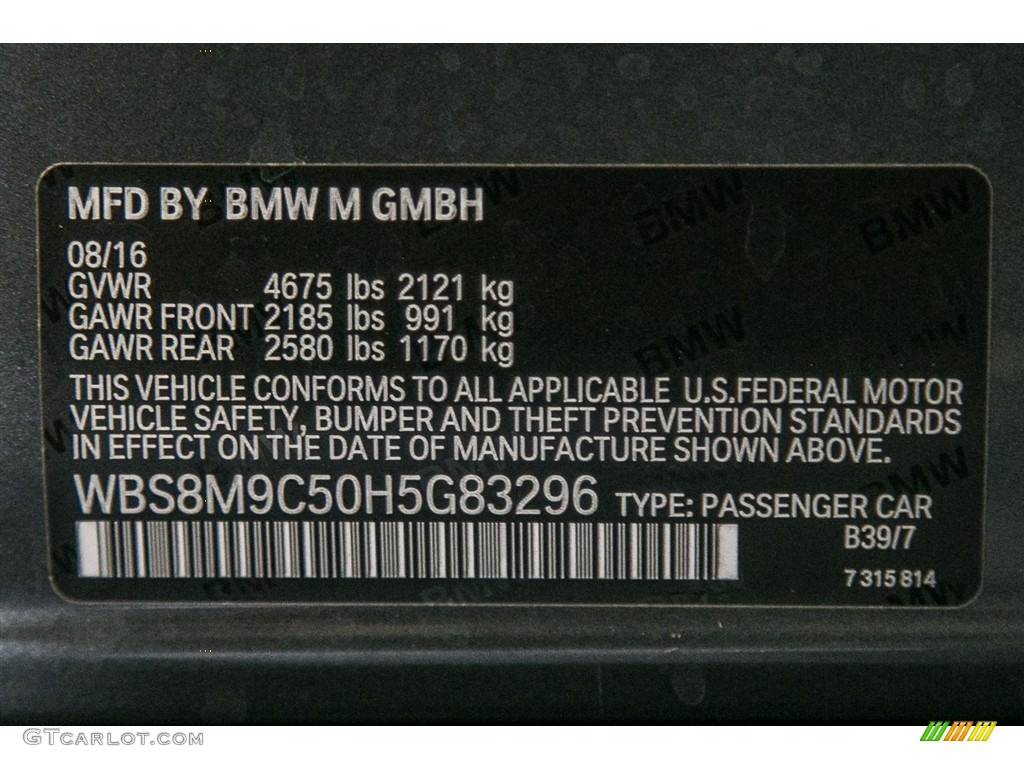2017 M3 Color Code B39 for Mineral Grey Metallic Photo #115880241