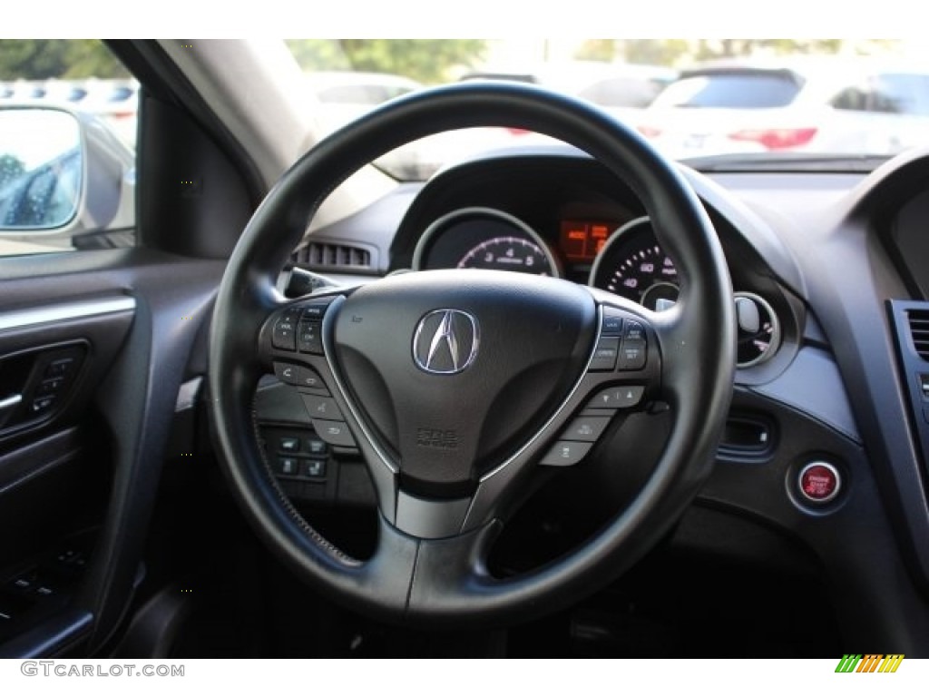 2012 Acura ZDX SH-AWD Advance Ebony Steering Wheel Photo #115882656