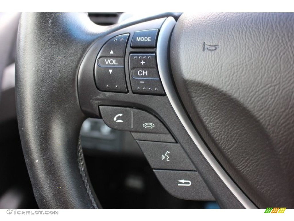 2012 Acura ZDX SH-AWD Advance Ebony Steering Wheel Photo #115883199
