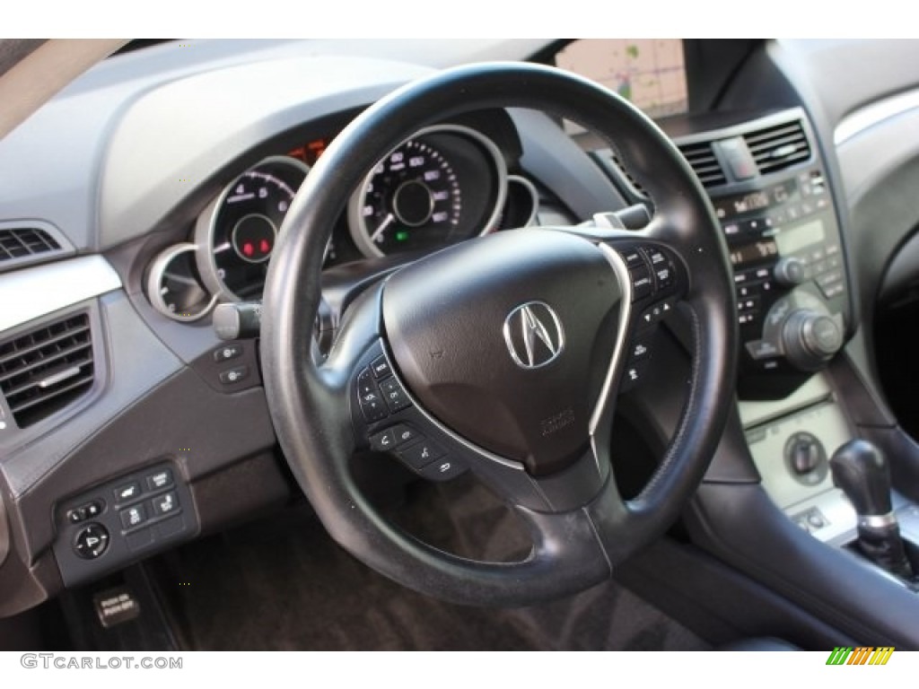 2012 Acura ZDX SH-AWD Advance Ebony Steering Wheel Photo #115883286