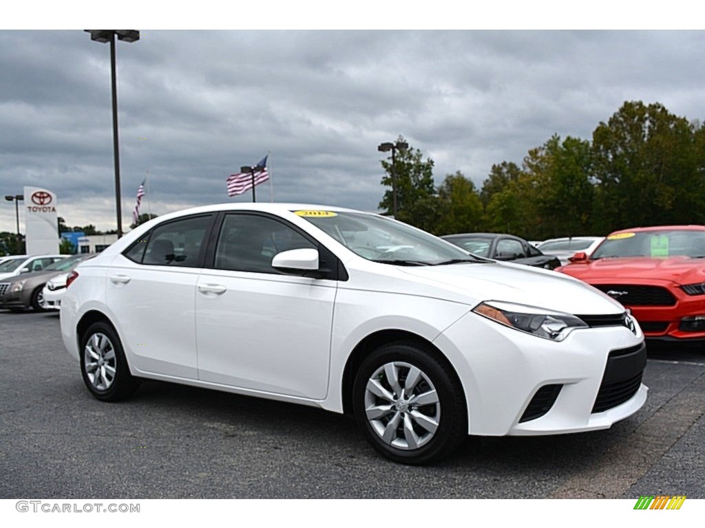 2014 Corolla L - Super White / Steel Blue photo #1